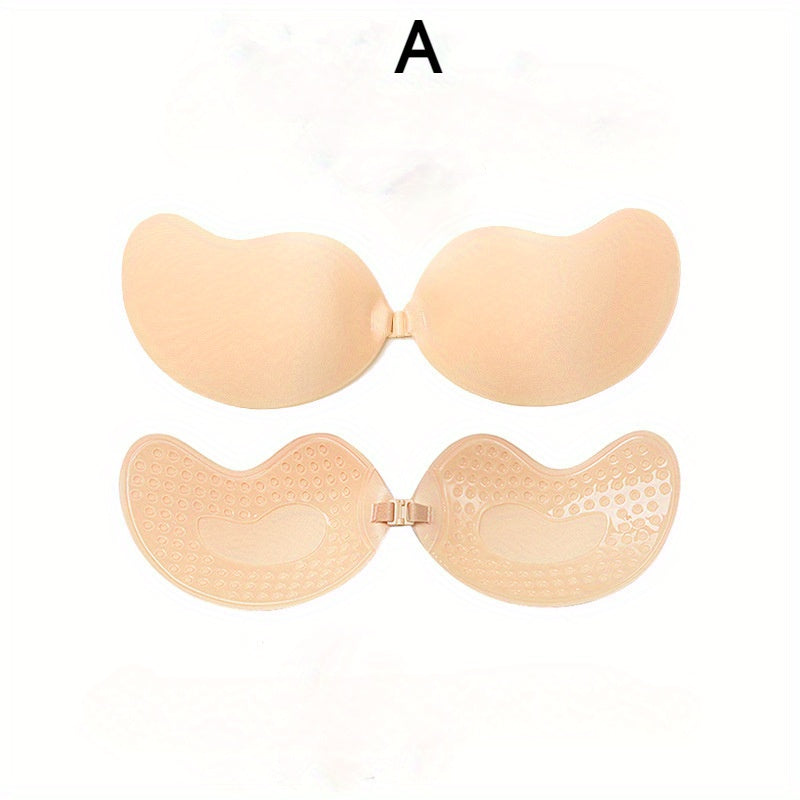 1 Pair of Self-Adhesive Invisible Strapless Push-Up Bra and Nipple Covers for Women