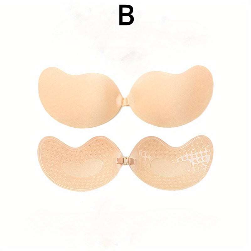 1 Pair of Self-Adhesive Invisible Strapless Push-Up Bra and Nipple Covers for Women