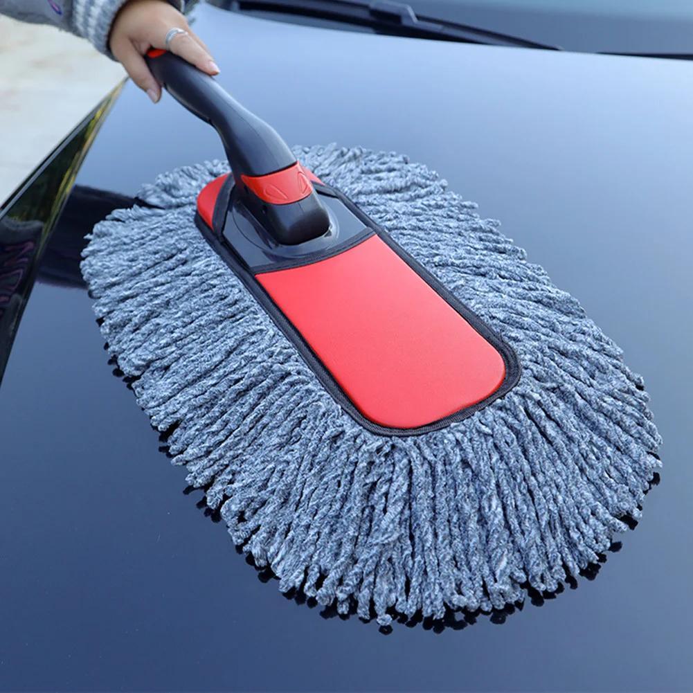 Extendable handle car duster for gentle car and home dusting.