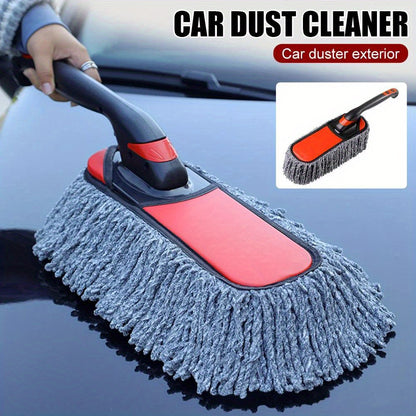 Extendable handle car duster for gentle car and home dusting.