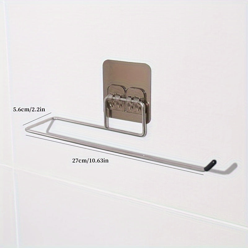 Durable Stainless Steel Paper Towel Holder: Convenient Rack for Kitchen and Bathroom organization