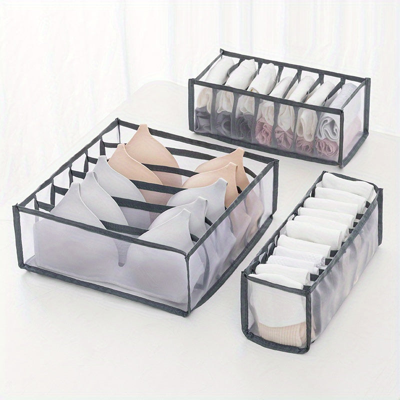 Organize your underwear drawer with these 3pcs Foldable Storage Boxes! Perfect for keeping your panties, bras, socks, and lingerie in order. Great for closet organization and makes a wonderful gift for Halloween or Christmas.