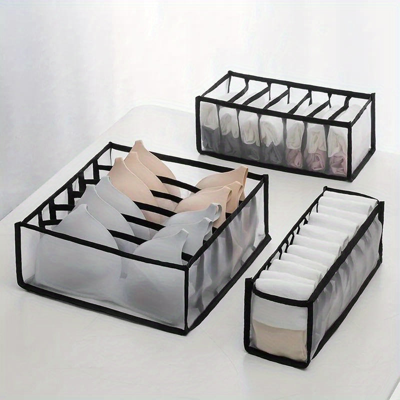 Organize your underwear drawer with these 3pcs Foldable Storage Boxes! Perfect for keeping your panties, bras, socks, and lingerie in order. Great for closet organization and makes a wonderful gift for Halloween or Christmas.