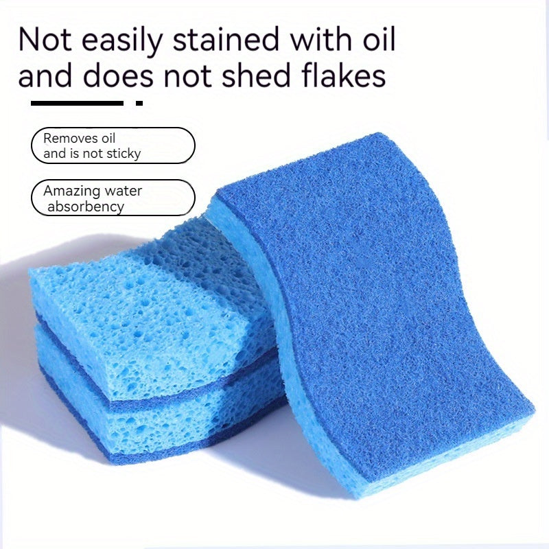 5 pieces of the Multifunctional Cleaning Sponge: Double-Sided Scouring Pad for Household Cleaning, Dishwashing, and Premium Kitchen Wiping. This durable, non-scratch sponge is super absorbent and a must-have cleaning tool for your home.