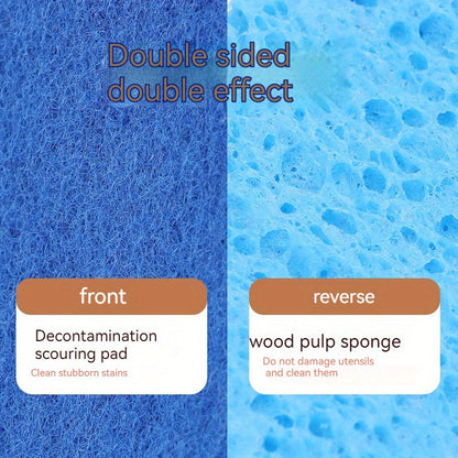 5 pieces of the Multifunctional Cleaning Sponge: Double-Sided Scouring Pad for Household Cleaning, Dishwashing, and Premium Kitchen Wiping. This durable, non-scratch sponge is super absorbent and a must-have cleaning tool for your home.