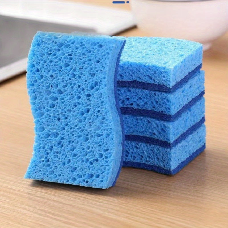 5 pieces of the Multifunctional Cleaning Sponge: Double-Sided Scouring Pad for Household Cleaning, Dishwashing, and Premium Kitchen Wiping. This durable, non-scratch sponge is super absorbent and a must-have cleaning tool for your home.