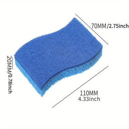 5 pieces of the Multifunctional Cleaning Sponge: Double-Sided Scouring Pad for Household Cleaning, Dishwashing, and Premium Kitchen Wiping. This durable, non-scratch sponge is super absorbent and a must-have cleaning tool for your home.