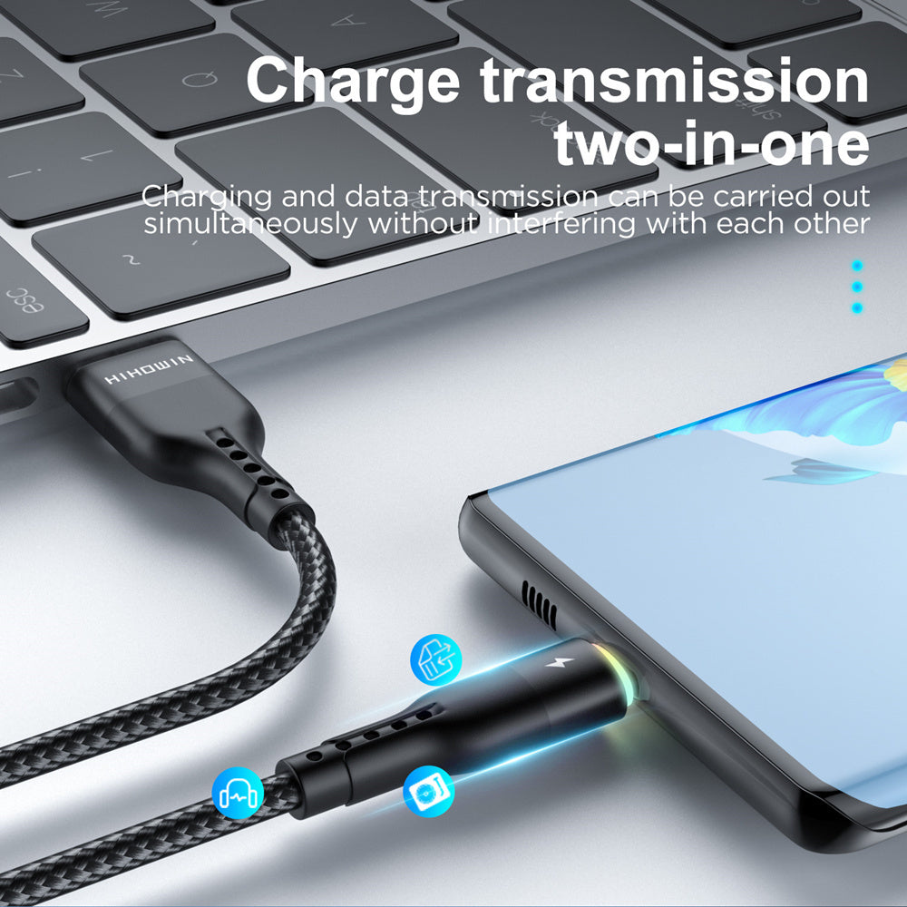 Samsung, Vivo, OPPO, Redmi, and other USB-C smartphones compatible LED Type C cable for fast charging and data transfer available in 1m, 2m, and 3m lengths.