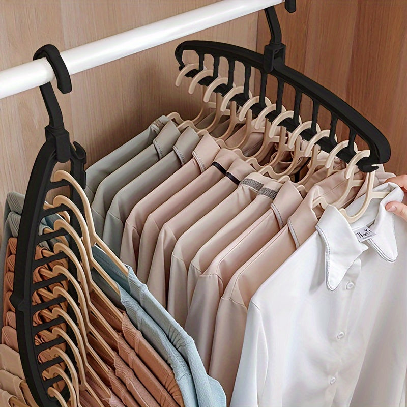 1pc Multifunctional Plastic Clothes Hanger Organizer