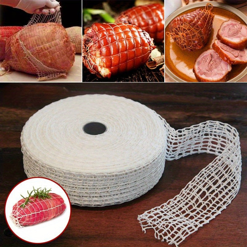 1 piece of Meat Mesh Roll, which includes Beef Mesh, Hot Dog Meat Mesh, Ham Sausage, and Monkey Bread Mesh. This Kitchen Household Elastic Beef Mesh is perfect for making smoked meat, sausage, and other delicious treats. A must-have for any kitchen