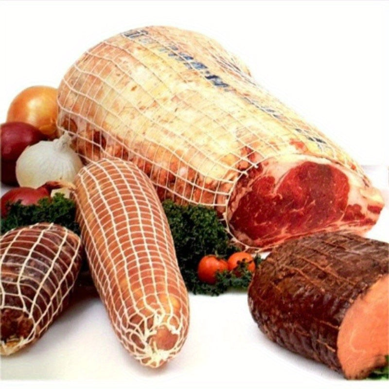 The Multi-Ply Elastic Meat Mesh Roll is a versatile kitchen accessory that requires no electricity. This meat sock rope is perfect for making smoked meat and sausages, and can be used for beef, hot dogs, ham, sausage, and monkey bread. Perfect for all