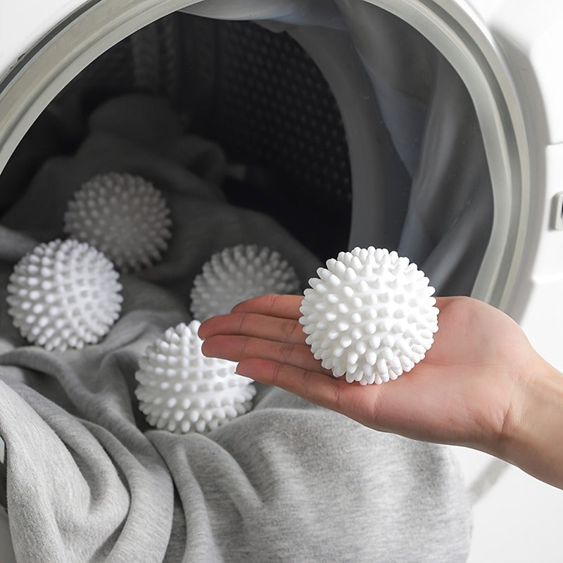 6 soft fabric laundry balls for wrinkle reduction and rolling prevention, essential home cleaning accessory, dryer balls