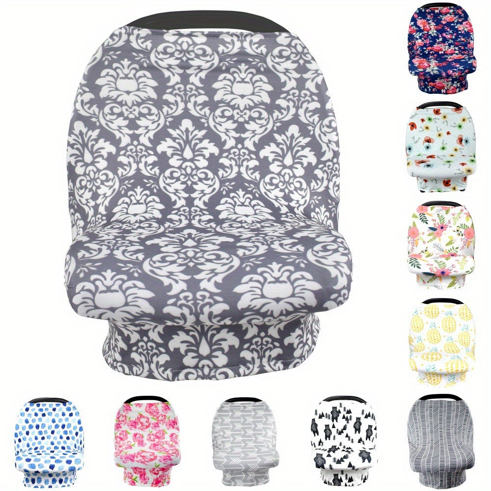 Versatile Nursing Cover - A multi-use scarf for breastfeeding, car seats, strollers, high chairs, shopping carts, and more! Made from soft, stretchy, and breathable fabric perfect for summer.