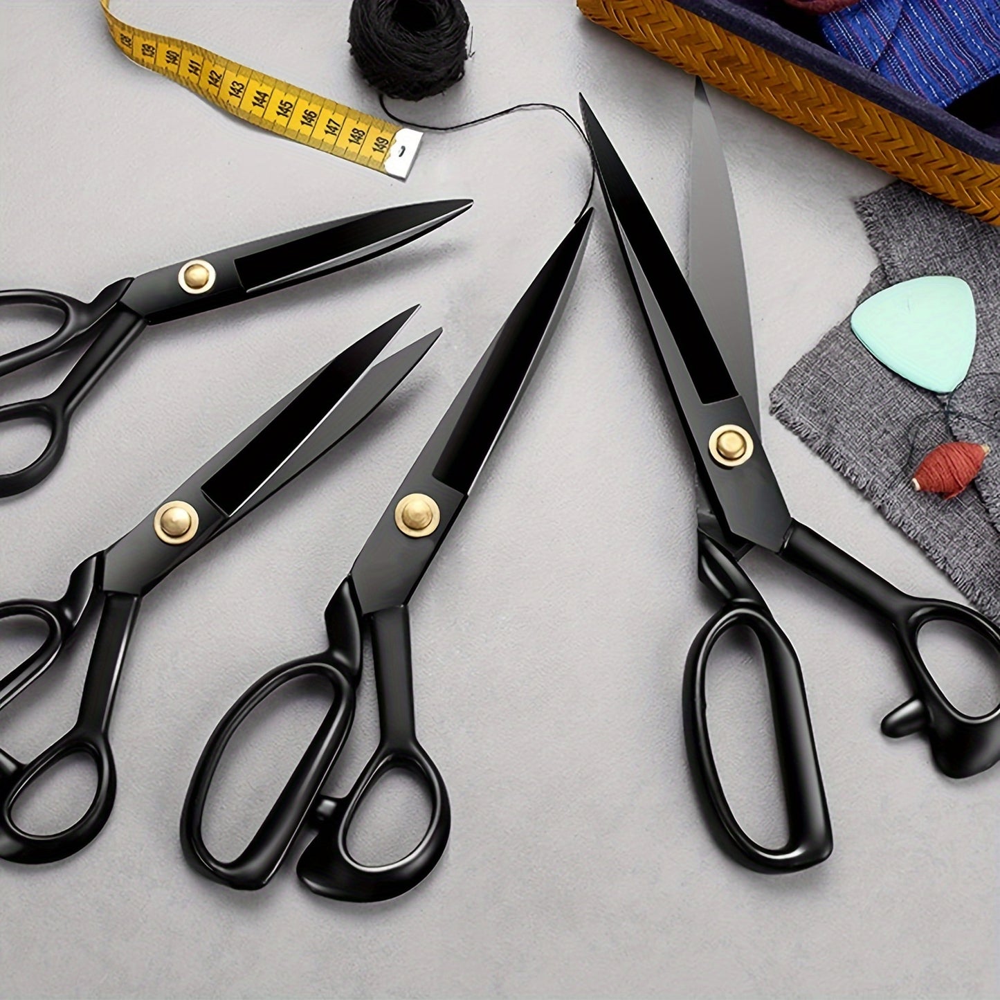 Professional sewing scissors, ideal for tailors, dressmakers, and needlework.