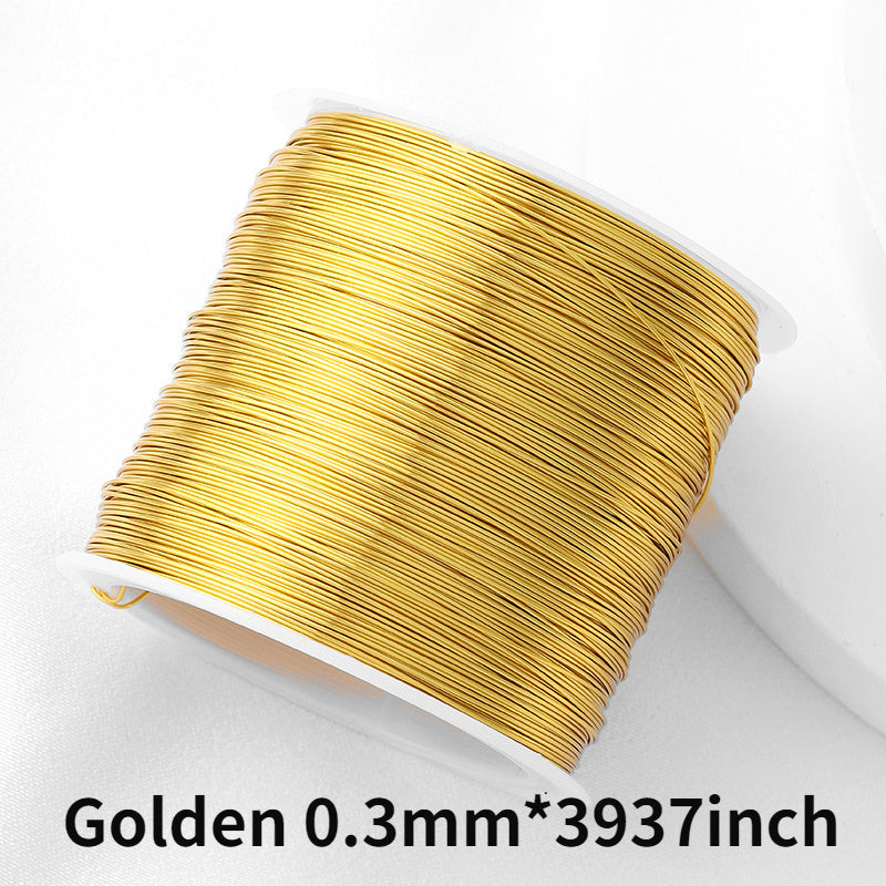 Roll of copper wire, 100 meters long, for DIY handmade hair accessories, headwear accessories, soft wire bracelets, bead stringing, pearl necklace threading, bead wrapping, styling, and shaping.