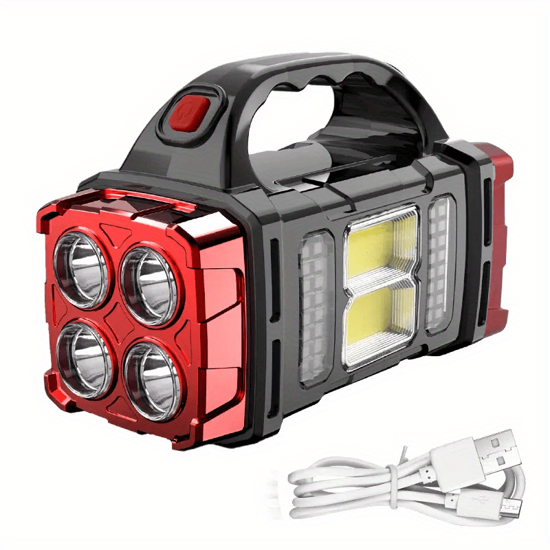 One LED solar camping light, bright and portable, rechargeable flashlight, ideal for outdoor activities including hiking and camping.