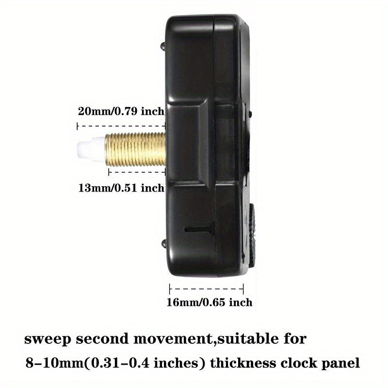 Quartz Wall Clock Movement Kit, 39.88 cm Diameter, Compatible with Plastic Repair Parts, Assembly Required, Replacement Mechanism for Home Clocks