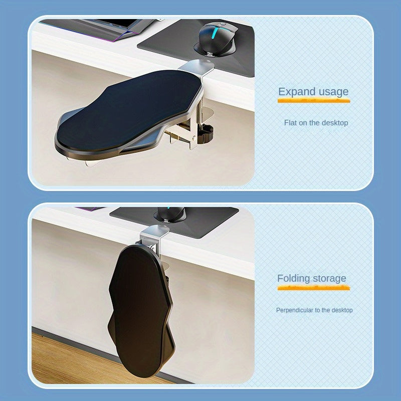 1pc Computer Arm Rest Holder with adjustable, rotating arm wrist rest pad for ergonomic elbow support. Can be folded and rotated, perfect for home, office, table, or chair.