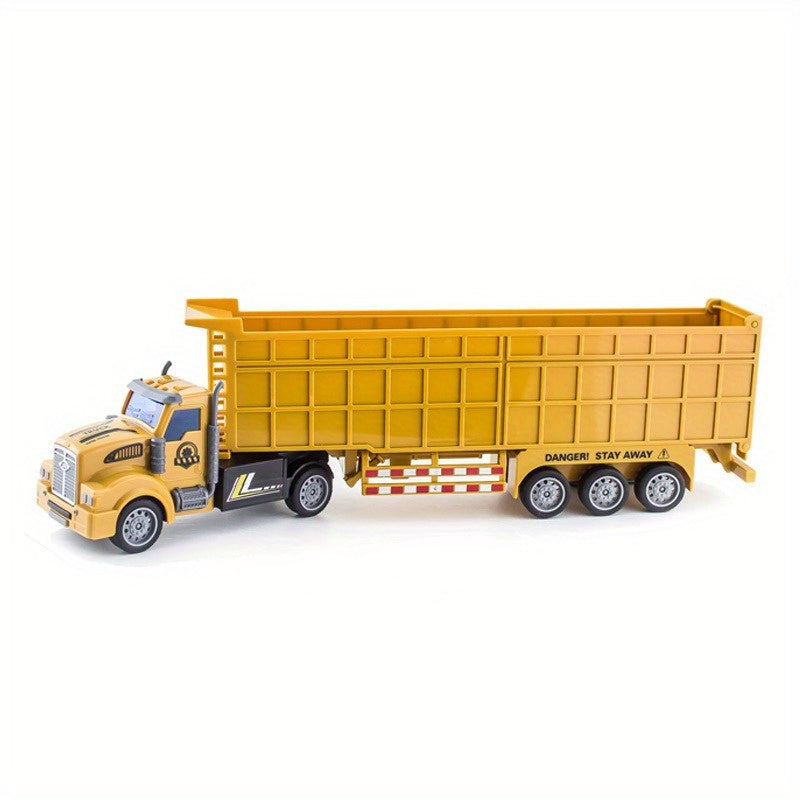 Semi-trailer heavy-duty truck for engineering, dump truck for transporting containers, oil tanker, and boy model Huili car.