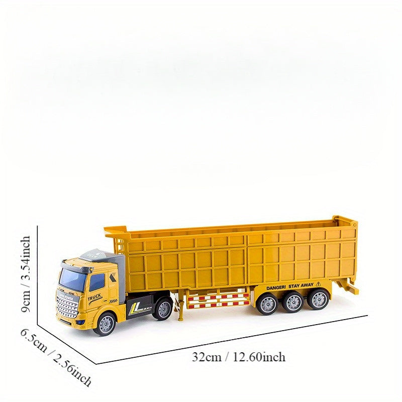 Semi-trailer heavy-duty truck for engineering, dump truck for transporting containers, oil tanker, and boy model Huili car.