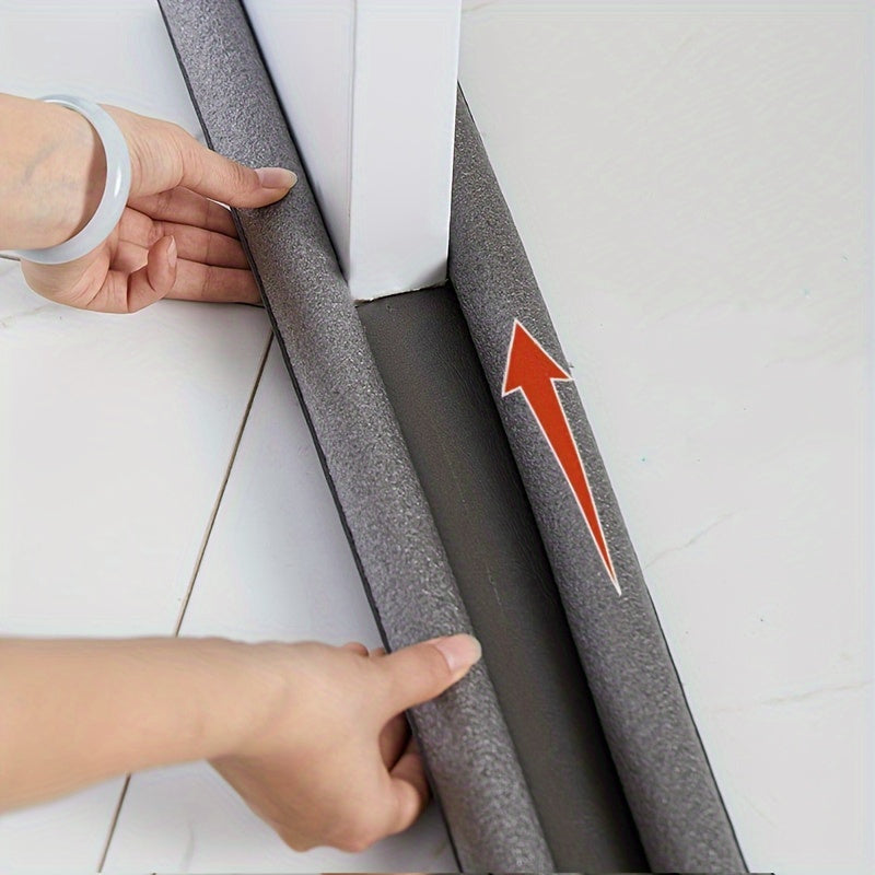 1 piece of flexible non-adhesive door bottom seal strip with door protection block.