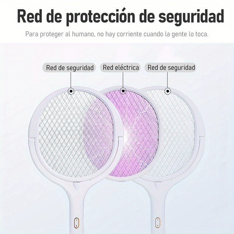 1 electric mosquito swatter with 90-degree rotation, 365nm light bug zapper, pest control essential for apartments, college dorms, and households.