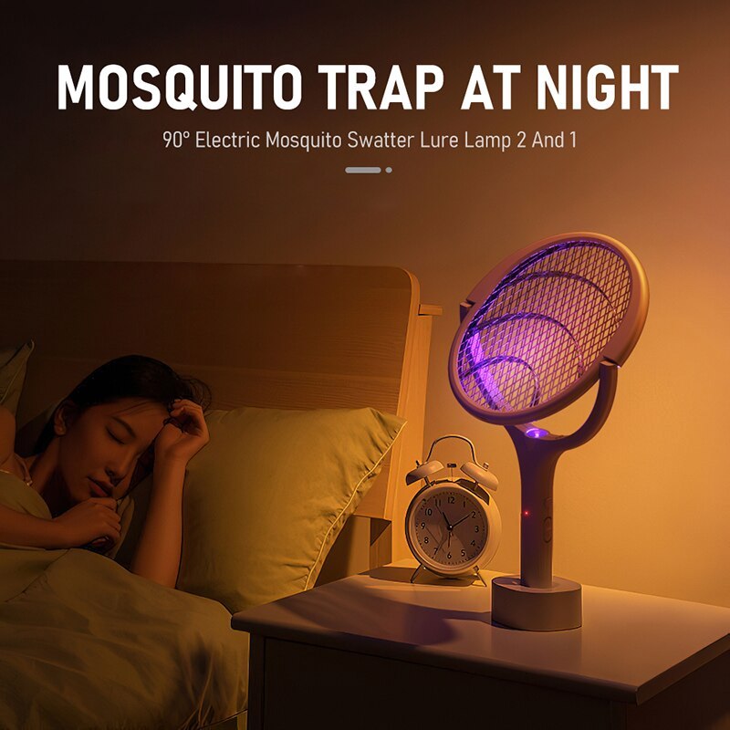 1 electric mosquito swatter with 90-degree rotation, 365nm light bug zapper, pest control essential for apartments, college dorms, and households.