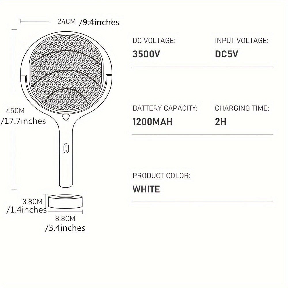 1 electric mosquito swatter with 90-degree rotation, 365nm light bug zapper, pest control essential for apartments, college dorms, and households.