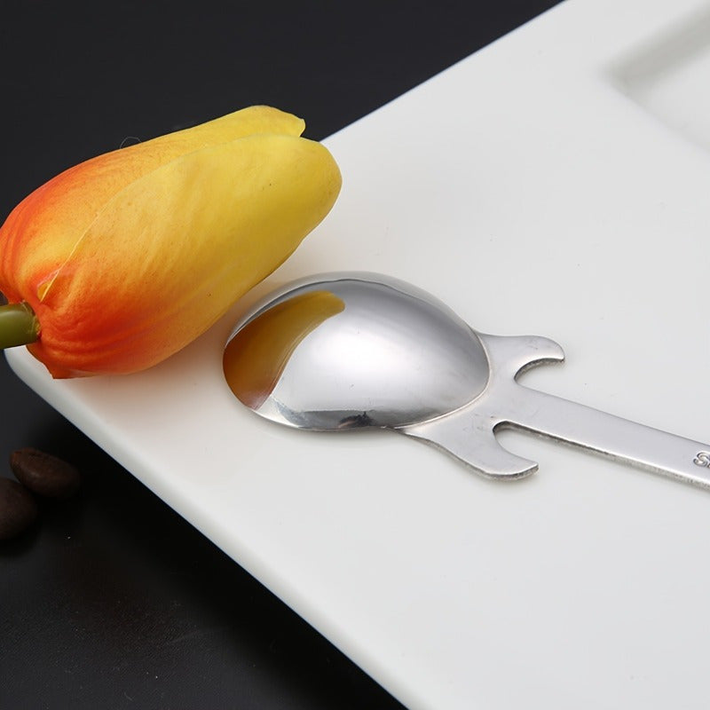 Stainless steel guitar-shaped spoon for coffee, tea, desserts, and ice cream. Perfect for kitchen accessories and supplies.