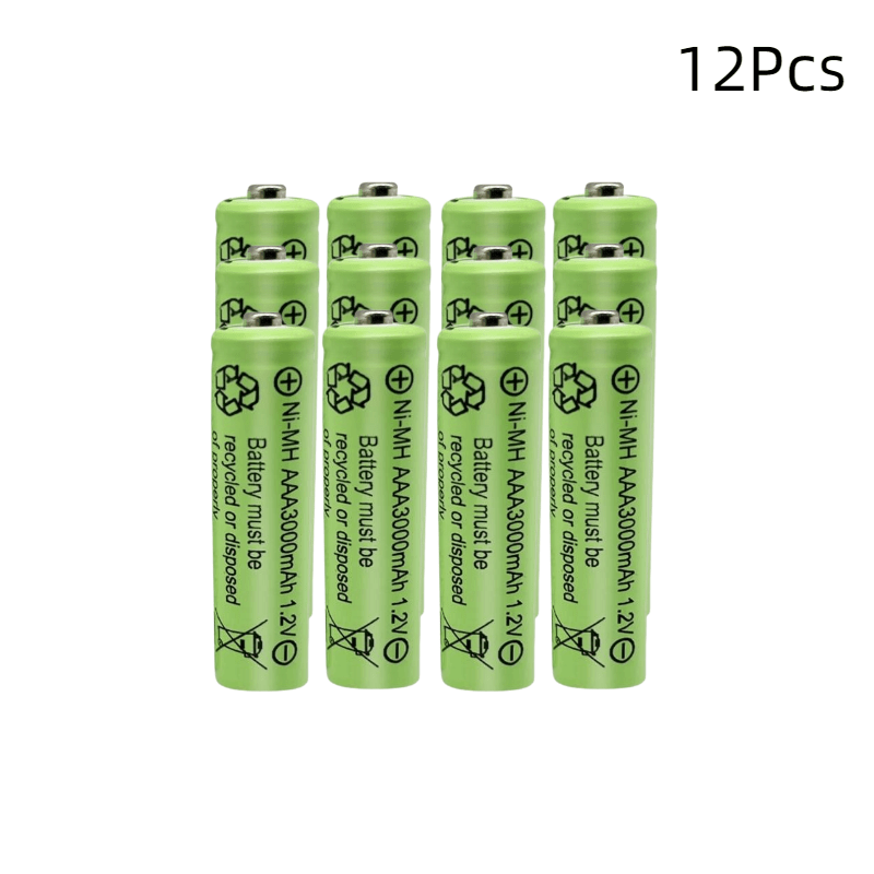 8/12/24/48pcs, AAA 3000mAh 1.2V Ni-MH rechargeable battery cell suitable for MP3, RC toys, LED flashlights, cameras, and other toys.