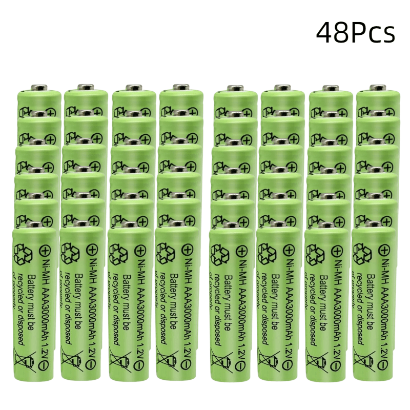 8/12/24/48pcs, AAA 3000mAh 1.2V Ni-MH rechargeable battery cell suitable for MP3, RC toys, LED flashlights, cameras, and other toys.