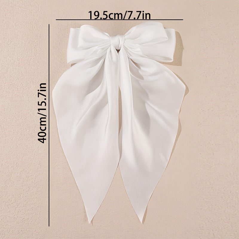 Set of 3 elegant bow hair clips made from sweet silky ribbon, perfect for women's daily use as hair accessories.