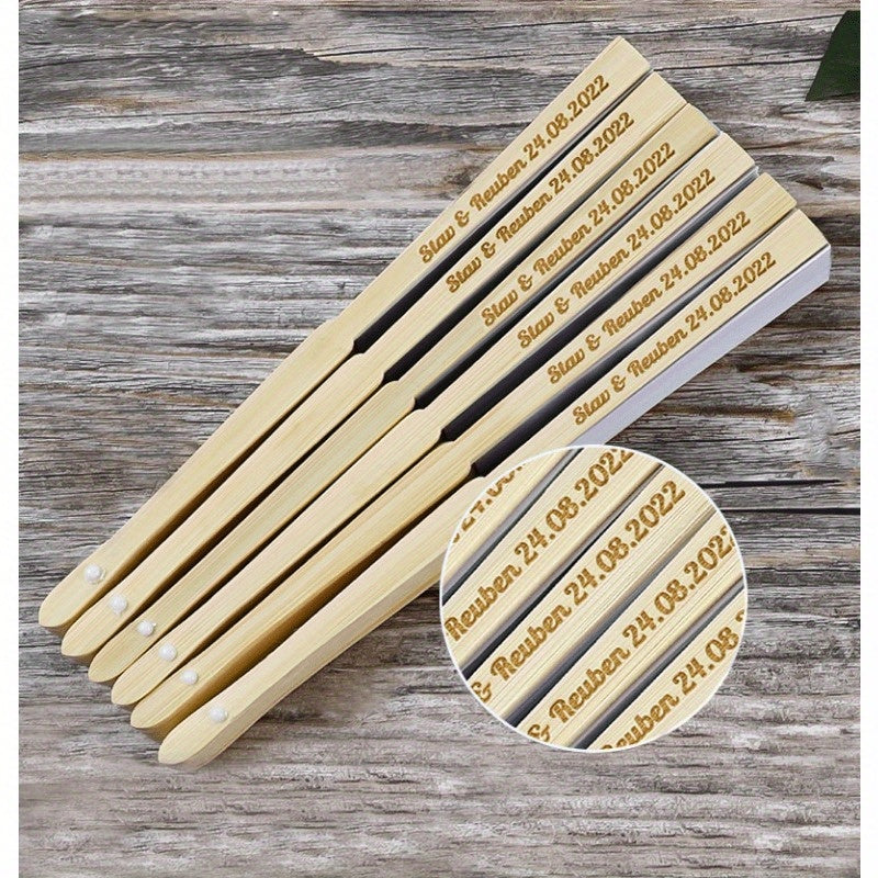 Stylish Bamboo Hand Fan - Portable and Elegant for Weddings, Parties, and Gifting