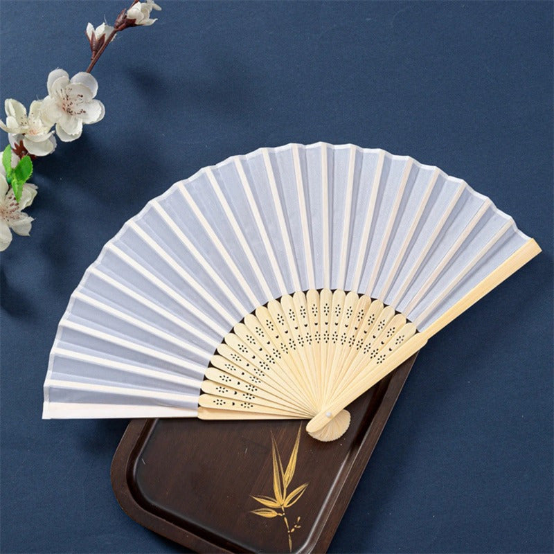 Stylish and Portable Bamboo Silk Hand Fan - Perfect for Weddings, Parties, and Gifts