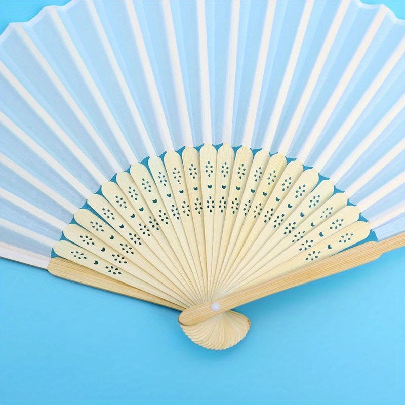 Stylish and Portable Bamboo Silk Hand Fan - Perfect for Weddings, Parties, and Gifts