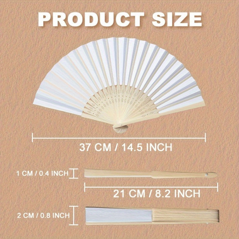 Stylish and Portable Bamboo Silk Hand Fan - Perfect for Weddings, Parties, and Gifts