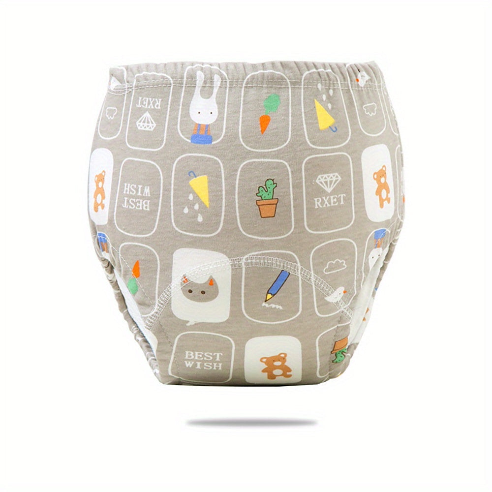 6-layer Training Diaper made of Breathable Cotton Gauze Fabric, Featuring Cartoon Diaper Pants that are Reusable and Washable