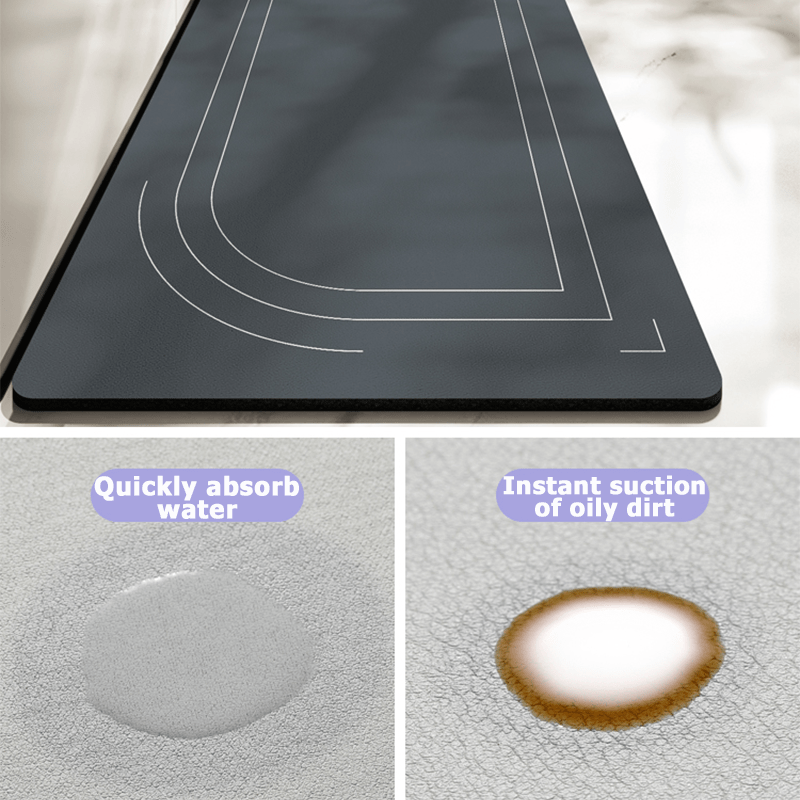 Thickened kitchen mat for comfort and protection. Non-slip, waterproof, and easy to clean. Ideal for kitchen, entrance, bathroom, and room decor.