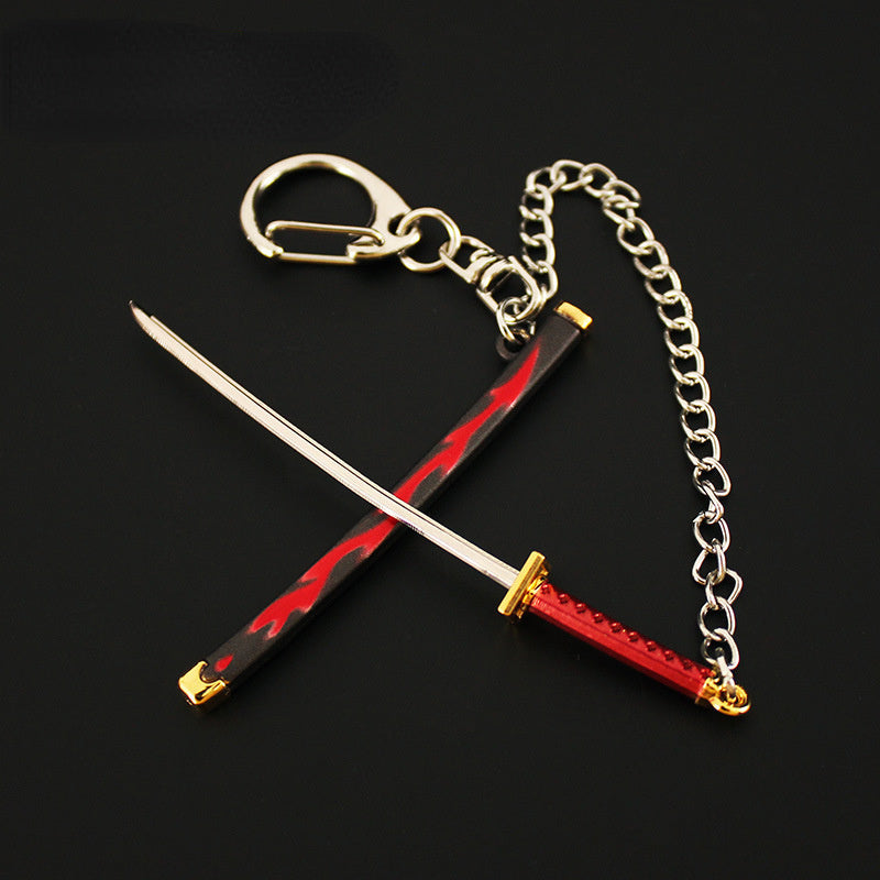 Keychain featuring a miniature weapon design, perfect for men's accessory. Ideal for gaming enthusiasts and fans, great gift for collectors.