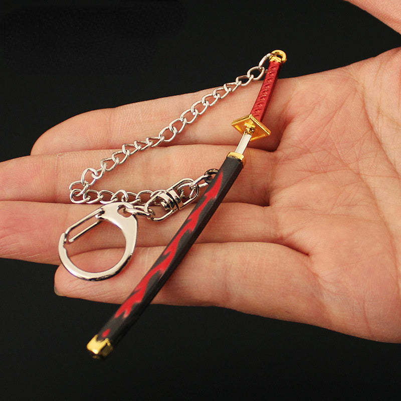 Keychain featuring a miniature weapon design, perfect for men's accessory. Ideal for gaming enthusiasts and fans, great gift for collectors.