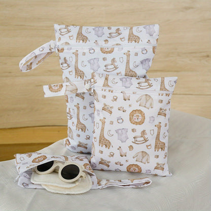 Set of 3 Waterproof Diaper Bags, Adorable Menstrual Storage Bags Perfect for Travel