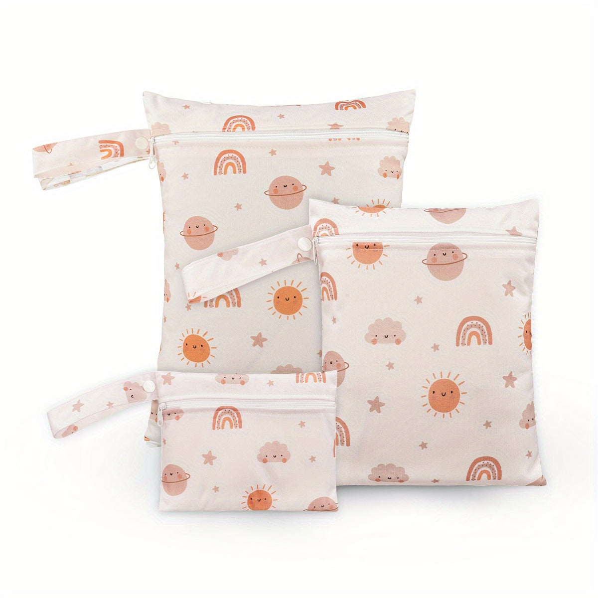 Set of 3 Waterproof Diaper Bags, Adorable Menstrual Storage Bags Perfect for Travel