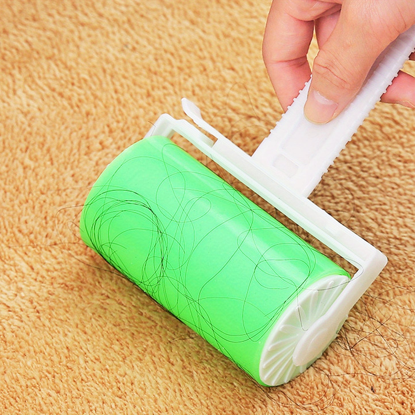 Washable lint roller removes pet hair.