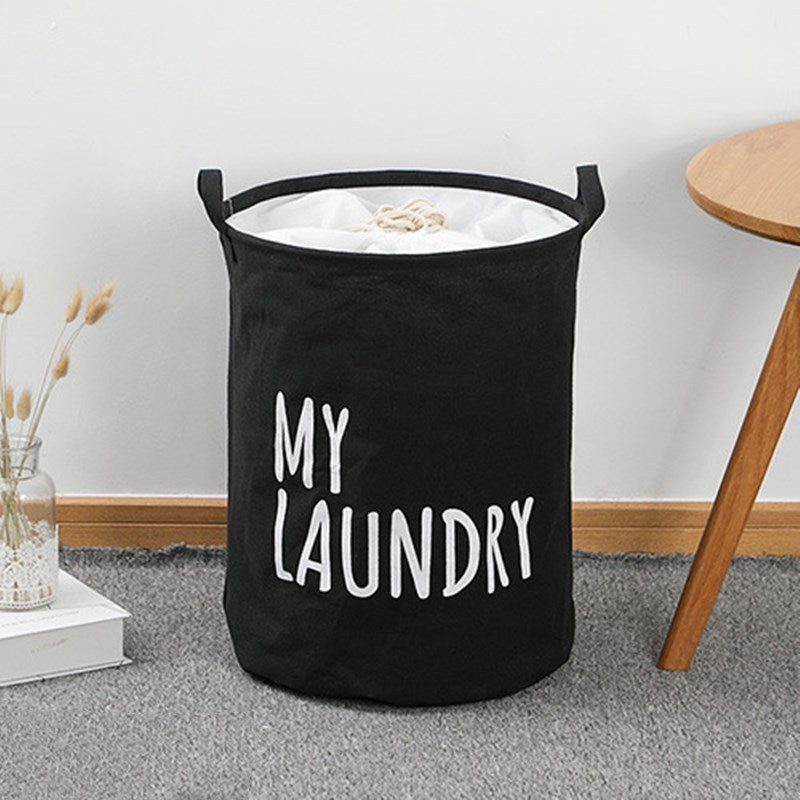 Get organized with this printed laundry basket featuring a drawstring closure. Perfect for storing dirty clothes, this large capacity basket is waterproof and moisture-proof. Use it to keep your bathroom, bedroom, dorm, or any room tidy and stylish while