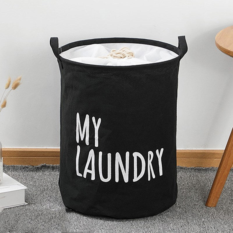 Get organized with this printed laundry basket featuring a drawstring closure. Perfect for storing dirty clothes, this large capacity basket is waterproof and moisture-proof. Use it to keep your bathroom, bedroom, dorm, or any room tidy and stylish while