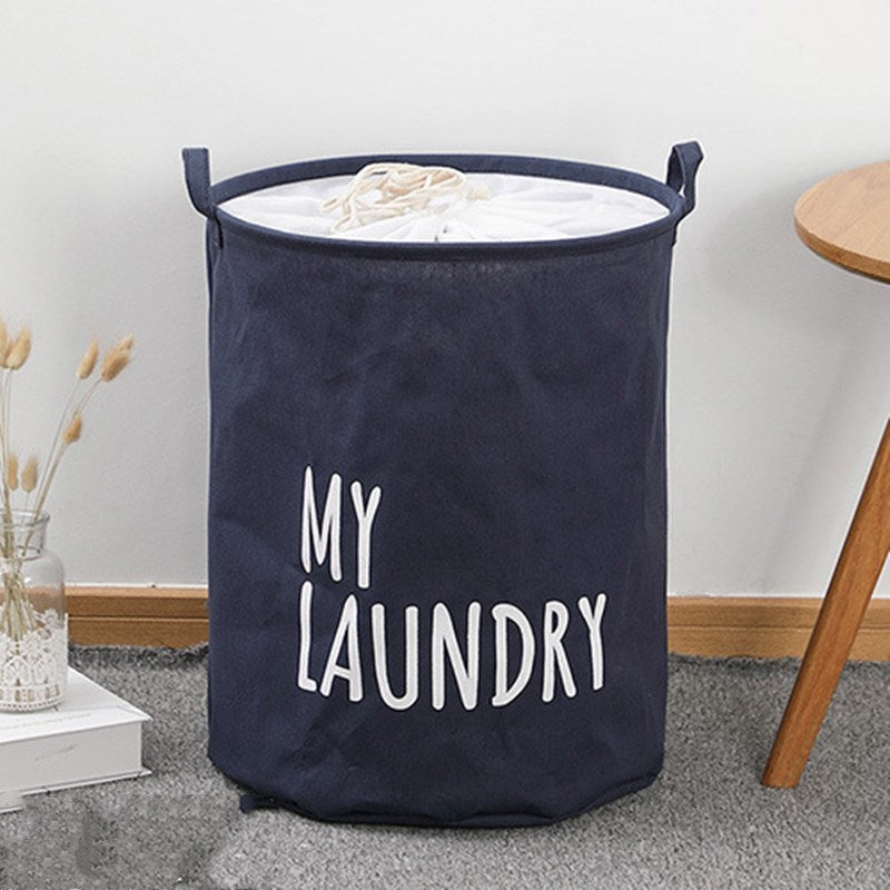 Get organized with this printed laundry basket featuring a drawstring closure. Perfect for storing dirty clothes, this large capacity basket is waterproof and moisture-proof. Use it to keep your bathroom, bedroom, dorm, or any room tidy and stylish while