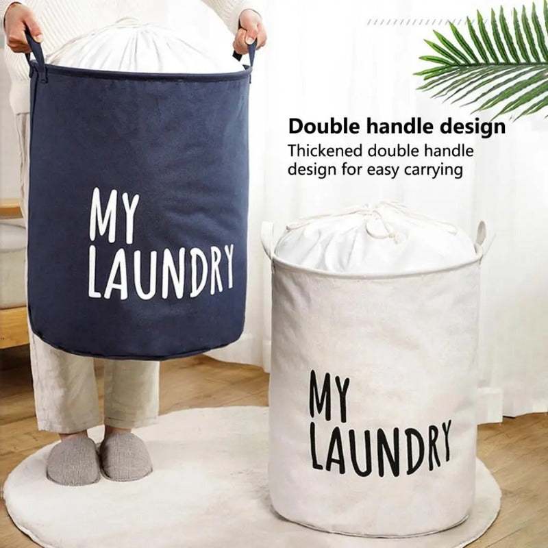 Get organized with this printed laundry basket featuring a drawstring closure. Perfect for storing dirty clothes, this large capacity basket is waterproof and moisture-proof. Use it to keep your bathroom, bedroom, dorm, or any room tidy and stylish while