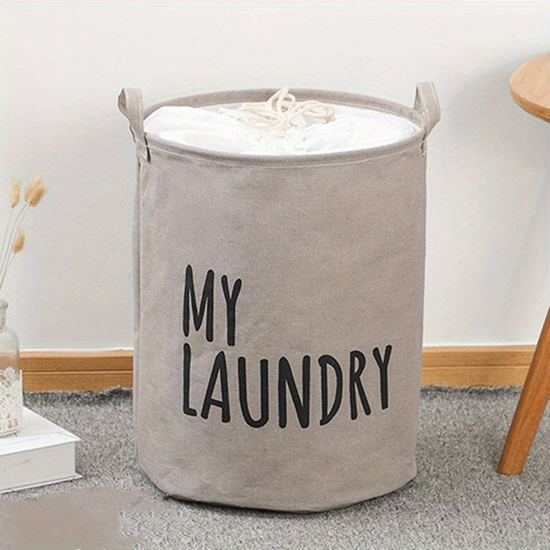 Get organized with this printed laundry basket featuring a drawstring closure. Perfect for storing dirty clothes, this large capacity basket is waterproof and moisture-proof. Use it to keep your bathroom, bedroom, dorm, or any room tidy and stylish while