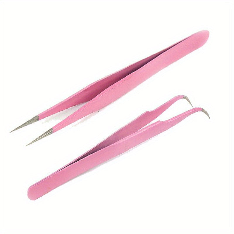 Set of 2 Anti-Static Stainless Steel Tweezers for Cake Decoration - Ideal for Kitchen Baking Tools