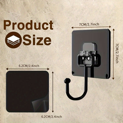 10 pieces of large heavy duty self-adhesive wall hooks for various uses in the bathroom, kitchen, and household.